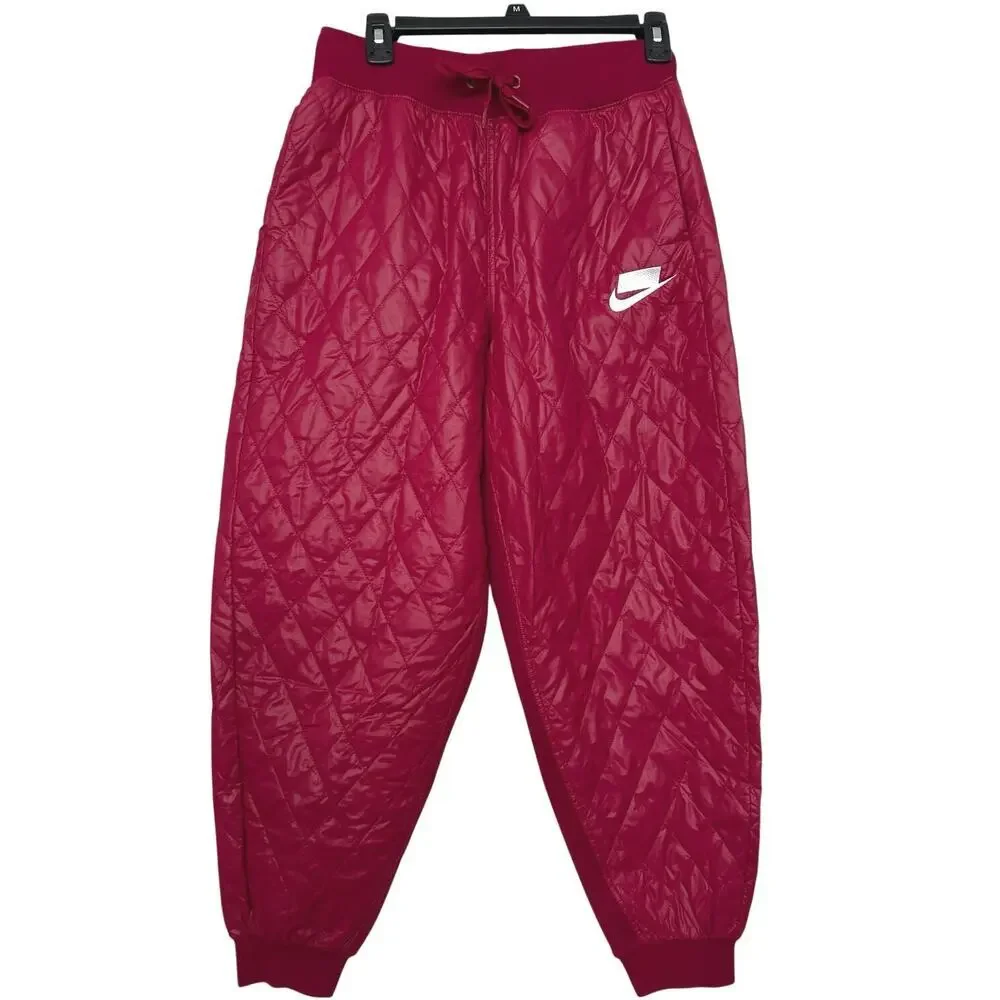 Nike NSW Sport Pack Quilted Loose Fit Jogger Pants Berry Pink S Active Sporty